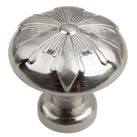 Gliderite Hardware 1-1/8 in. Transitional Round Snowflake Cabinet knob - 87420-SN, 10PK 87420-SN-10
